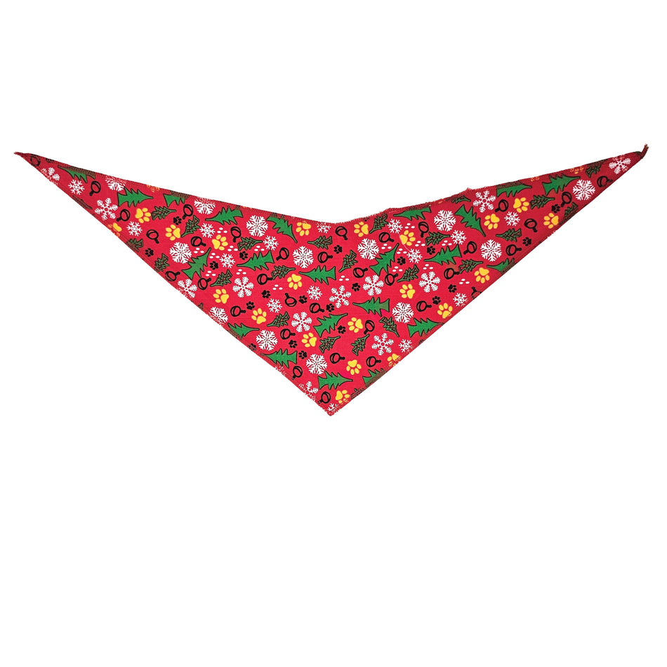 Christmas/Winter Tie-On Triangle Dog Bandana | Premium V-Neck Pet Bandana for Grooming, Style & Fashion S3101