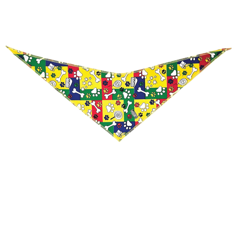Paws & Bones Tie-On Triangle Dog Bandana | Premium V-Neck Pet Bandana for Grooming, Style & Fashion S3105