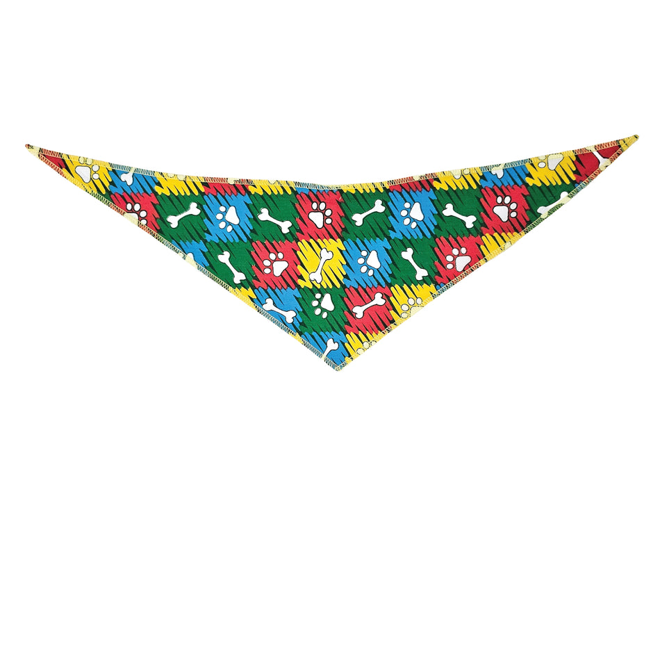 Paws & Bones Tie-On Triangle Dog Bandana | Premium V-Neck Pet Bandana for Grooming, Style & Fashion S3119