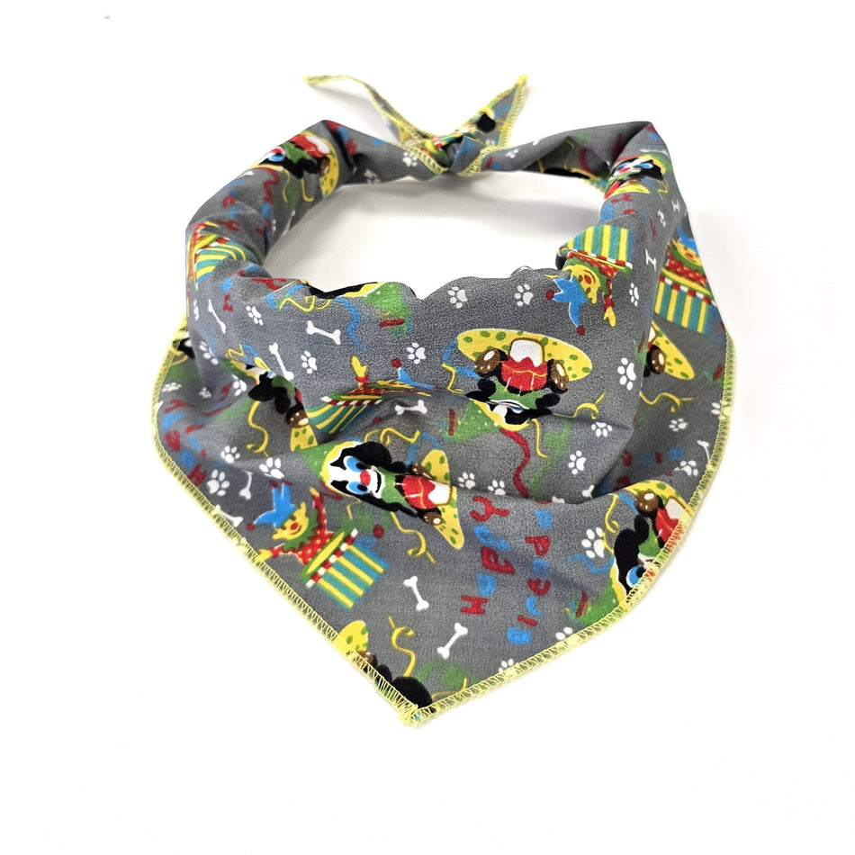 Birthday Tie-On Triangle Dog Bandana | Premium V-Neck Pet Bandana for Grooming, Style & Fashion SA3011