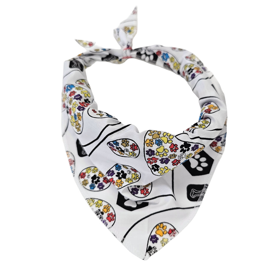 Paws & Bones Tie-On Triangle Dog Bandana | Premium V-Neck Pet Bandana for Grooming, Style & Fashion S3122