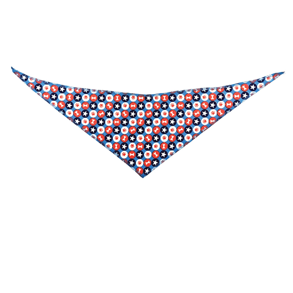 Patriotic/National Day Tie-On Triangle Dog Bandana | Premium V-Neck Pet Bandana for Grooming, Style & Fashion S3125