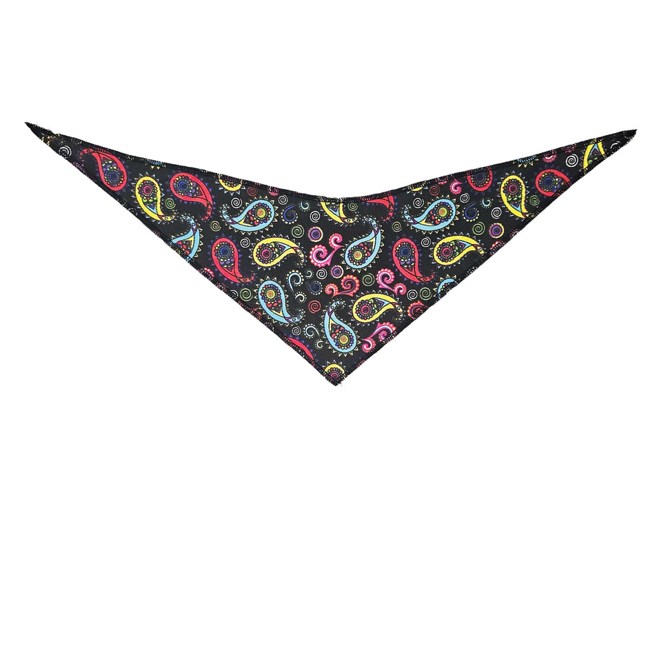 Paisley Tie-On Triangle Dog Bandana | Premium V-Neck Pet Bandana for Grooming, Style & Fashion S3135