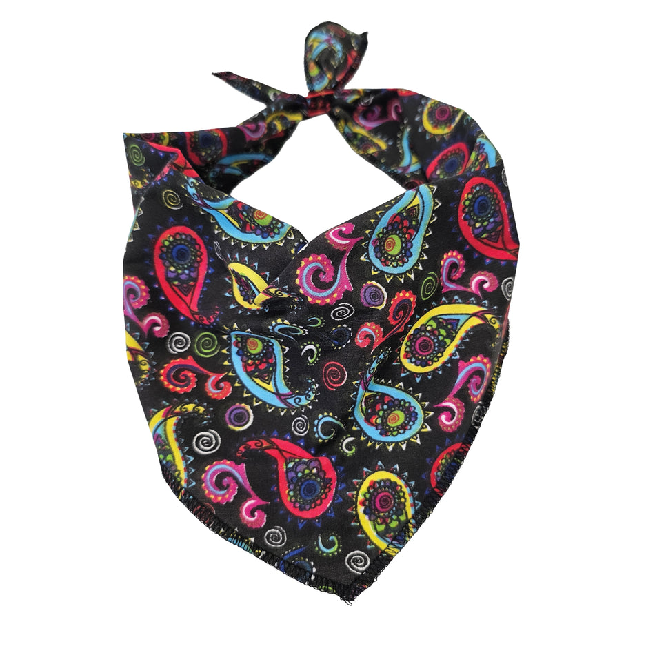 Paisley Tie-On Triangle Dog Bandana | Premium V-Neck Pet Bandana for Grooming, Style & Fashion S3135