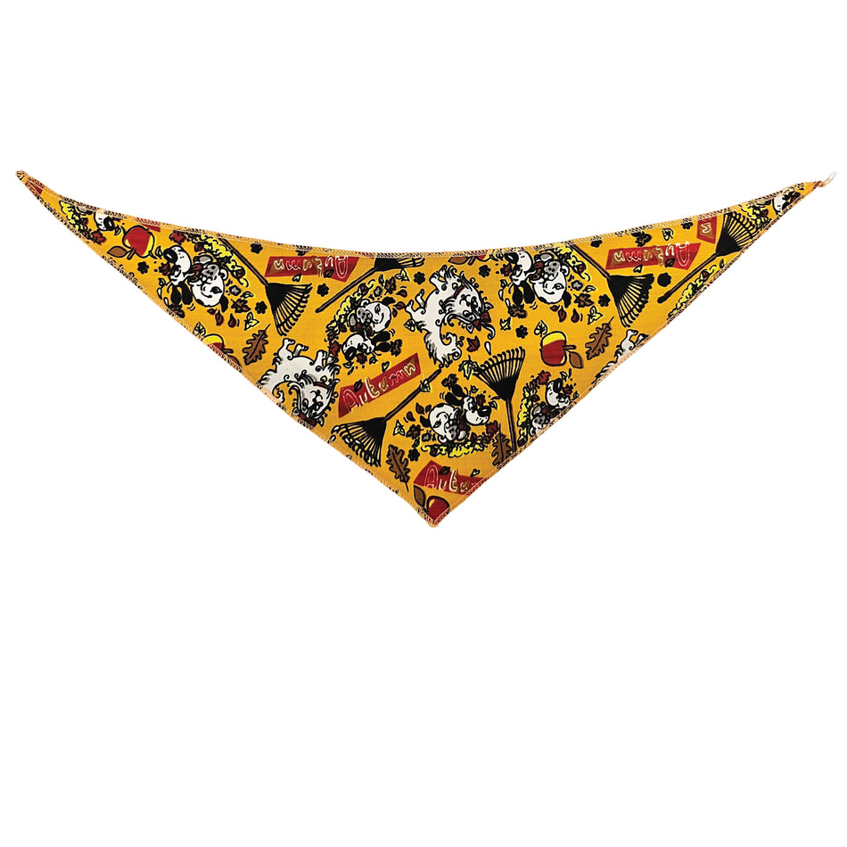 Fall/Thanksgiving Tie-On Triangle Dog Bandana | Premium V-Neck Pet Bandana for Grooming, Style & Fashion S3137