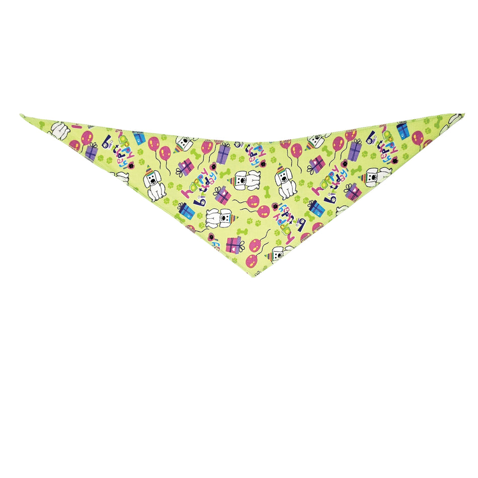 Birthday_Doggie Tie-On Triangle Dog Bandana | Premium V-Neck Pet Bandana for Grooming, Style & Fashion S3144