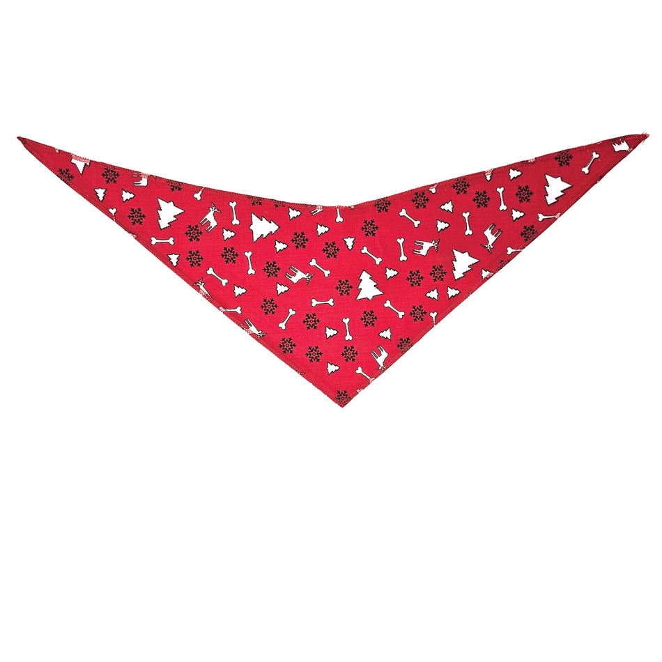 Christmas/Winter Tie-On Triangle Dog Bandana | Premium V-Neck Pet Bandana for Grooming, Style & Fashion S3149