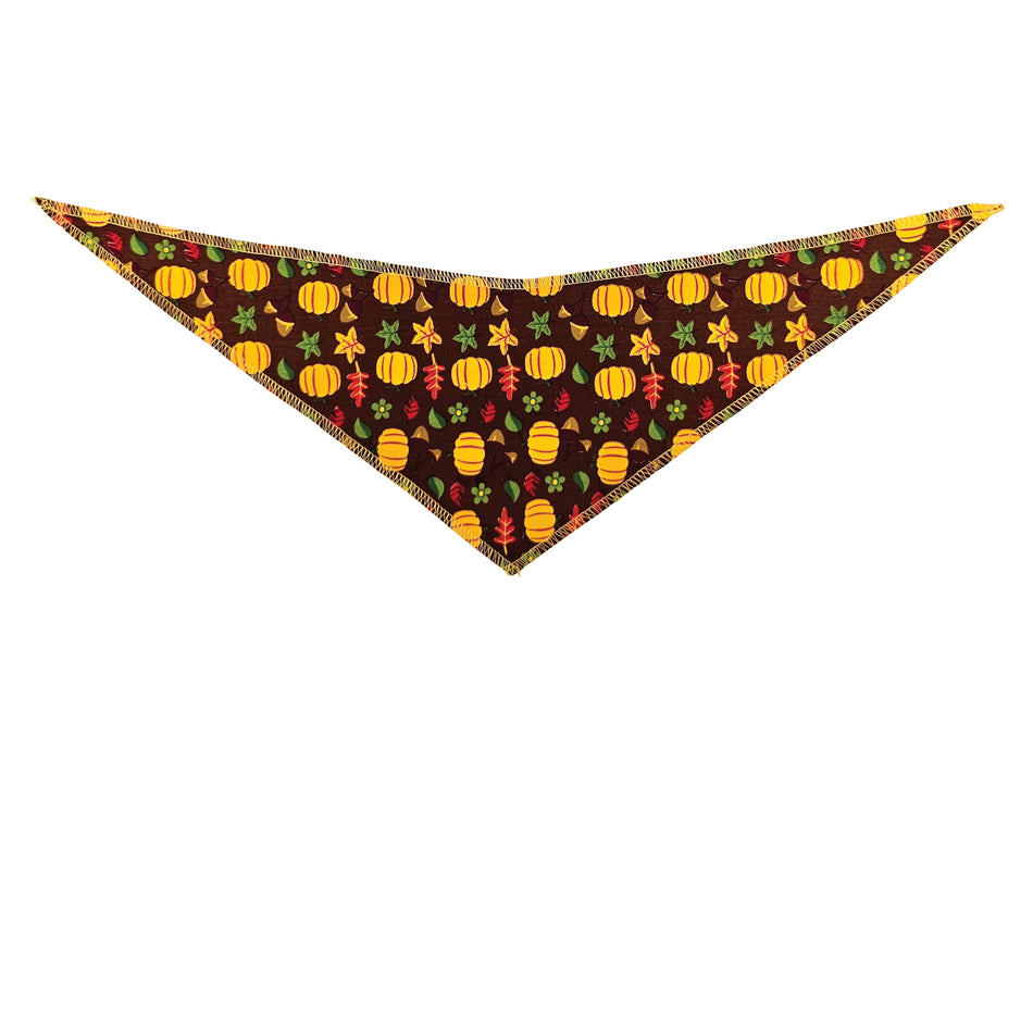 Fall/Thanksgiving Tie-On Triangle Dog Bandana | Premium V-Neck Pet Bandana for Grooming, Style & Fashion S3158
