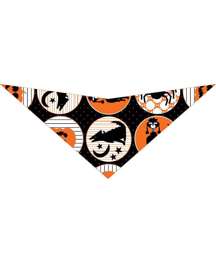 SA3177 Halloween Dot Print Doggie Bandana, Black