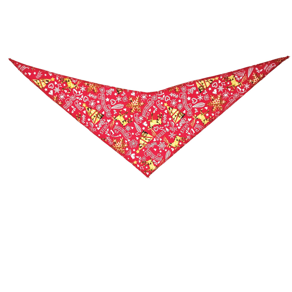 Christmas/Winter Tie-On Triangle Dog Bandana | Premium V-Neck Pet Bandana for Grooming, Style & Fashion S3180