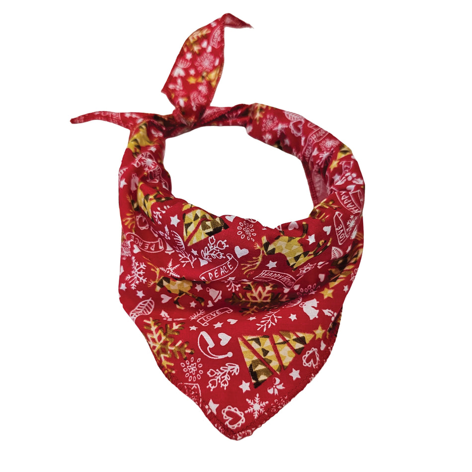 Christmas/Winter Tie-On Triangle Dog Bandana | Premium V-Neck Pet Bandana for Grooming, Style & Fashion S3180