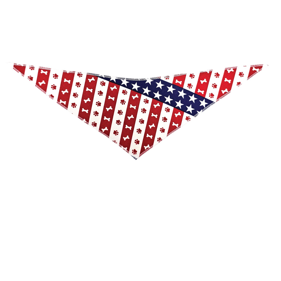 Patriotic/National Day Tie-On Triangle Dog Bandana | Premium V-Neck Pet Bandana for Grooming, Style & Fashion S3194