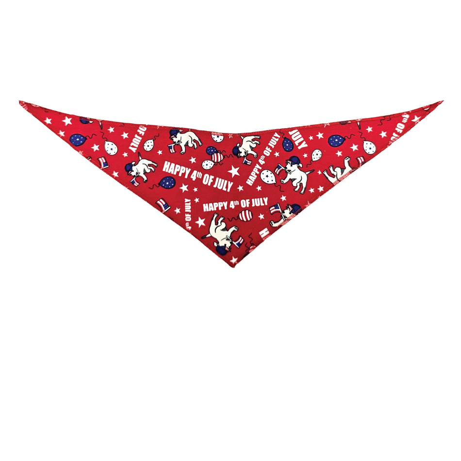 Patriotic/National Day Tie-On Triangle Dog Bandana | Premium V-Neck Pet Bandana for Grooming, Style & Fashion S3203