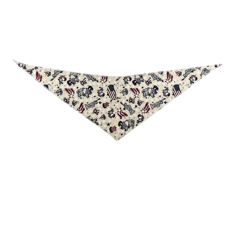 Patriotic/National Day Tie-On Triangle Dog Bandana | Premium V-Neck Pet Bandana for Grooming, Style & Fashion S3204
