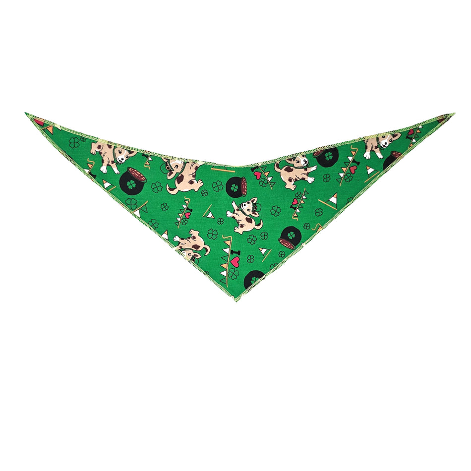 St. Patrick's Tie-On Triangle Dog Bandana | Premium V-Neck Pet Bandana for Grooming, Style & Fashion S3205