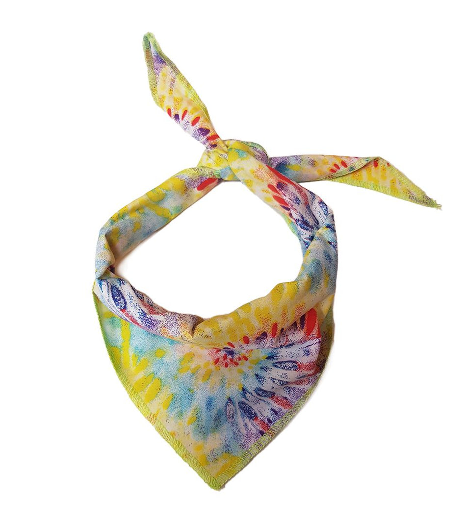 S3613 Black Logo Print, Tie Dye Bandana