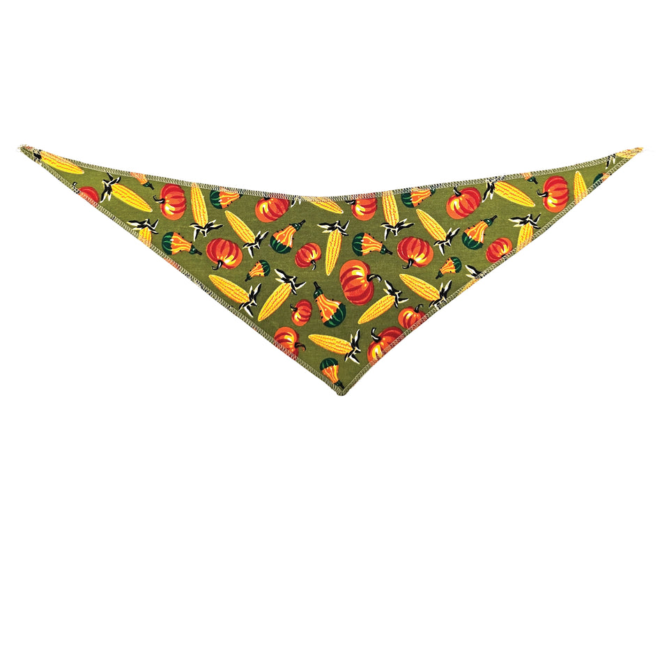 Fall/Thanksgiving Tie-On Triangle Dog Bandana | Premium V-Neck Pet Bandana for Grooming, Style & Fashion S3221