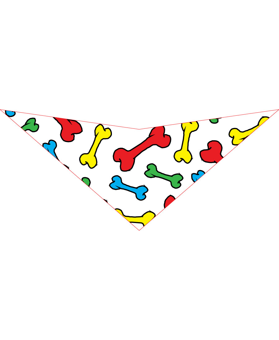 S3225 Bones Doggie Bandana, White