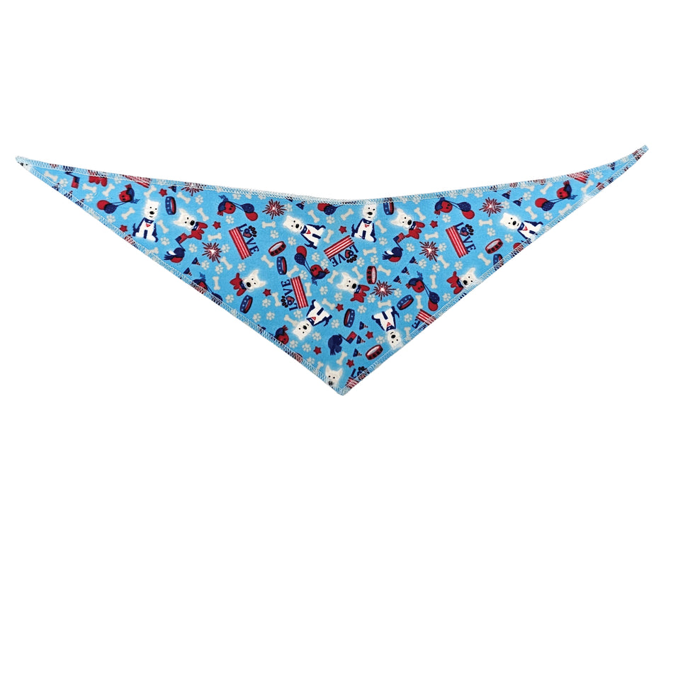 Patriotic/National Day Tie-On Triangle Dog Bandana | Premium V-Neck Pet Bandana for Grooming, Style & Fashion S3236