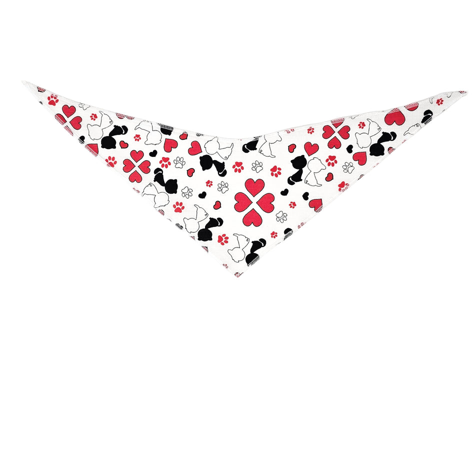 Valentine's Day Tie-On Triangle Dog Bandana | Premium V-Neck Pet Bandana for Grooming, Style & Fashion S3241