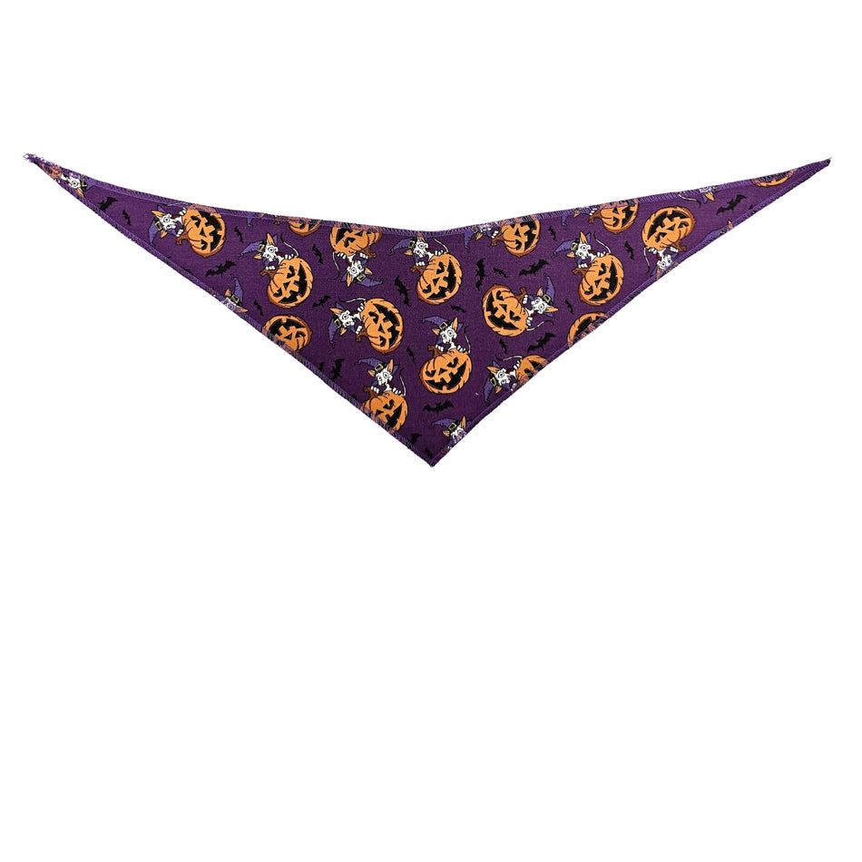 Halloween Tie-On Triangle Dog Bandana | Premium V-Neck Pet Bandana for Grooming, Style & Fashion S3245