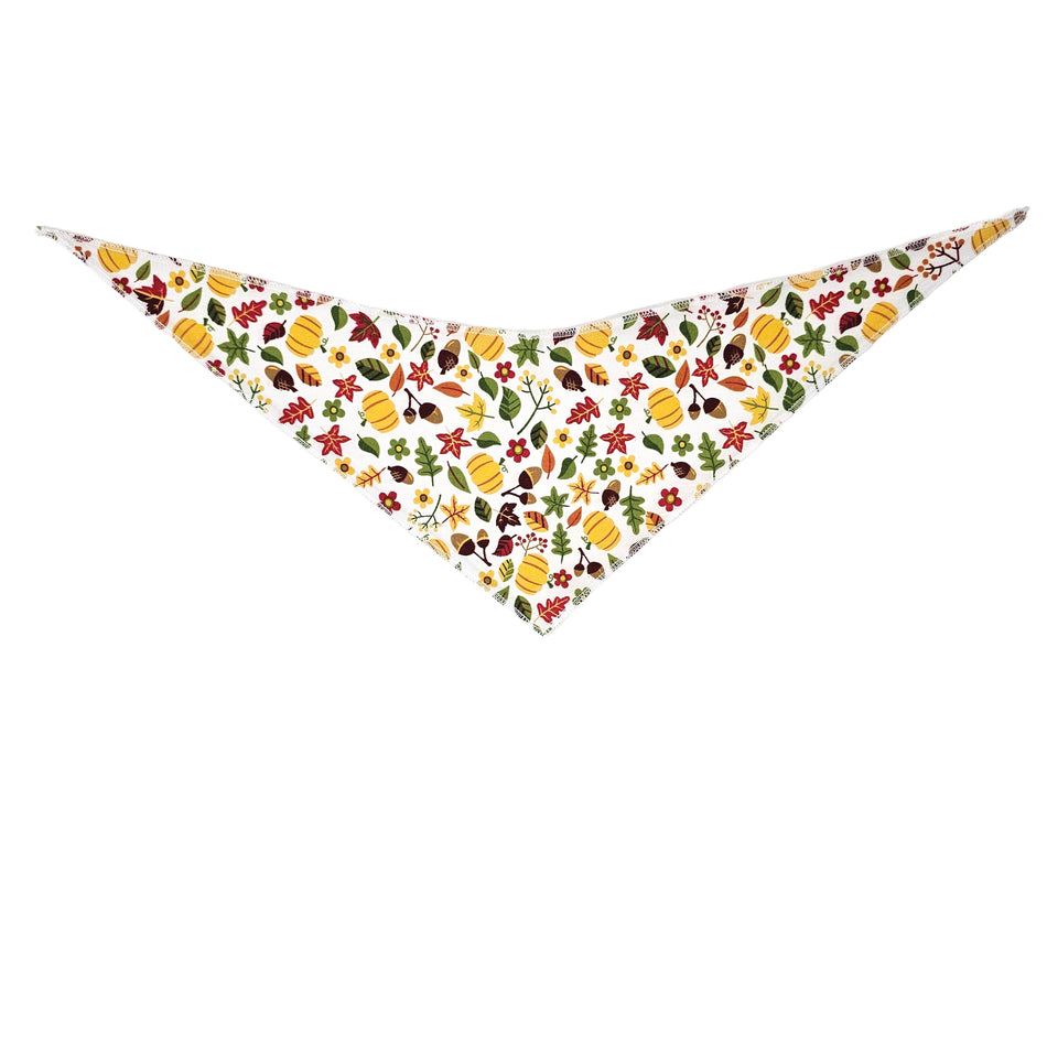 Fall/Thanksgiving Tie-On Triangle Dog Bandana | Premium V-Neck Pet Bandana for Grooming, Style & Fashion S3267