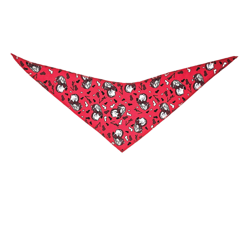 Valentine's Day Tie-On Triangle Dog Bandana | Premium V-Neck Pet Bandana for Grooming, Style & Fashion S3276
