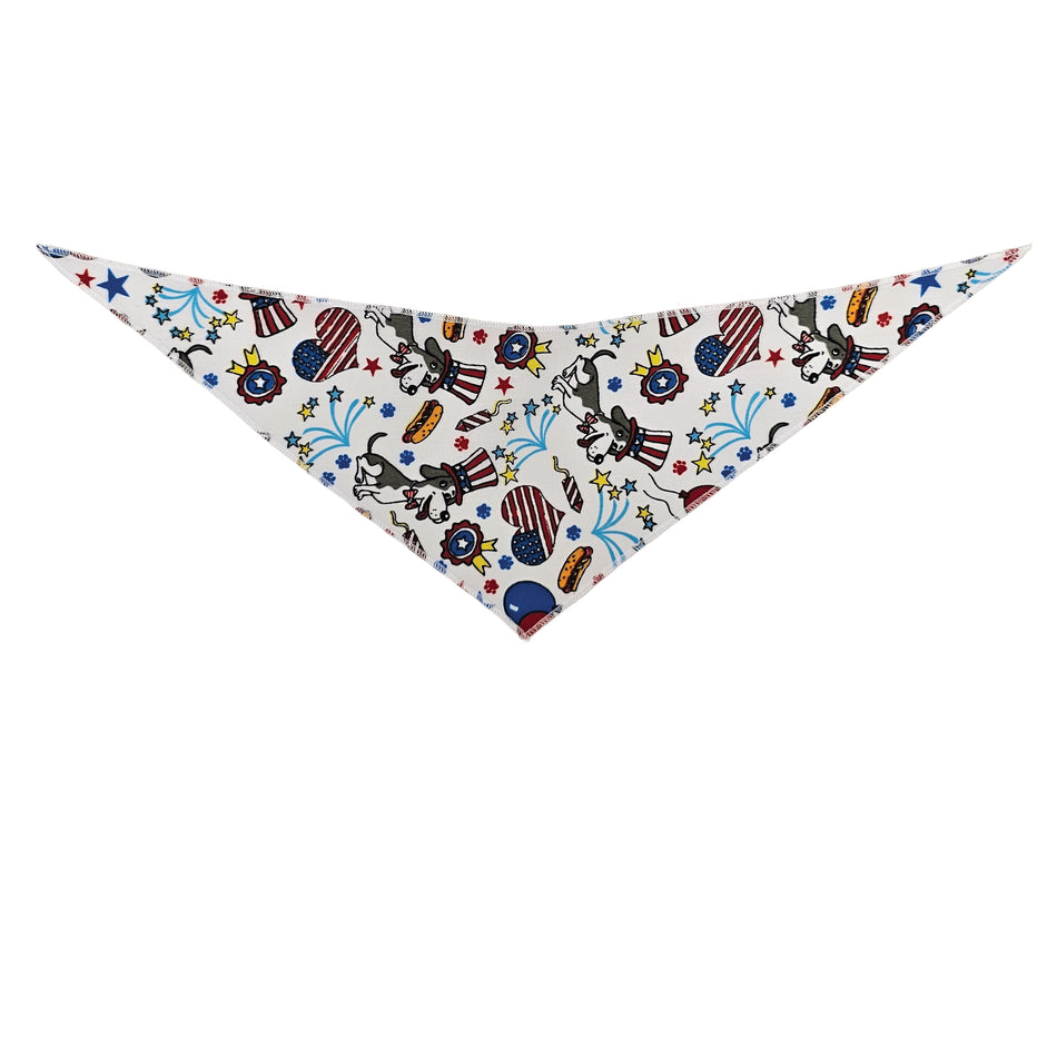 Doggie_Patriotic/National Day Tie-On Triangle Dog Bandana | Premium V-Neck Pet Bandana for Grooming, Style & Fashion S3033