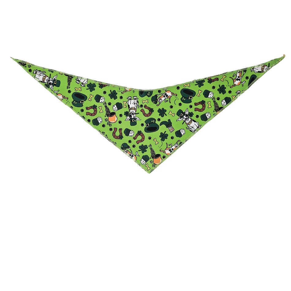 St. Patrick's Tie-On Triangle Dog Bandana | Premium V-Neck Pet Bandana for Grooming, Style & Fashion S3004