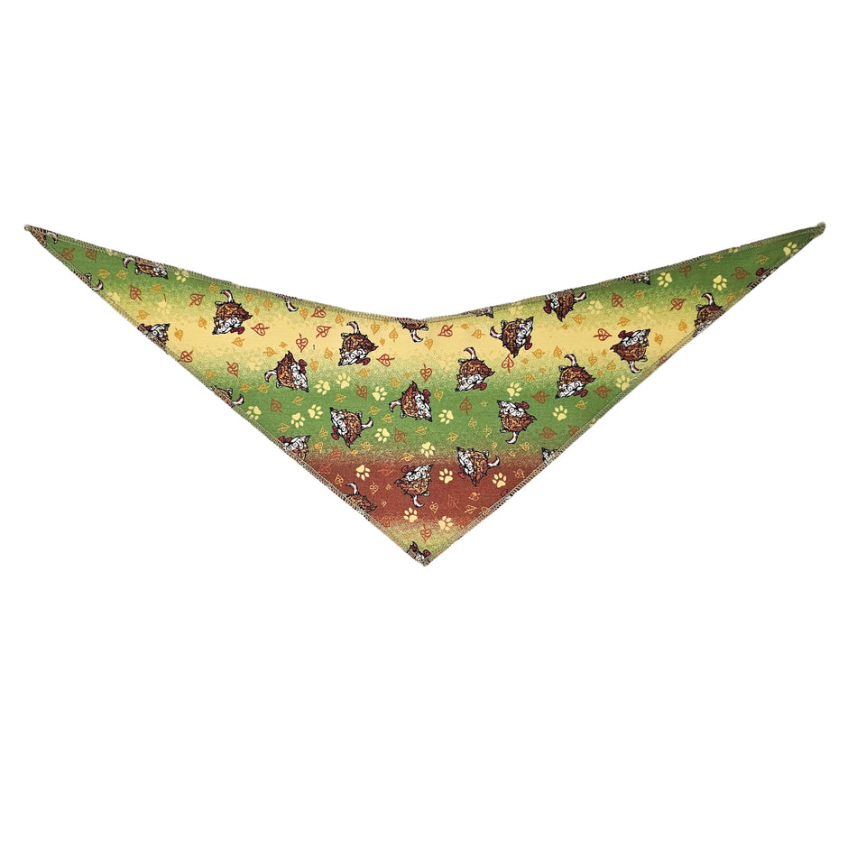 Fall/Thanksgiving Tie-On Triangle Dog Bandana | Premium V-Neck Pet Bandana for Grooming, Style & Fashion S3054