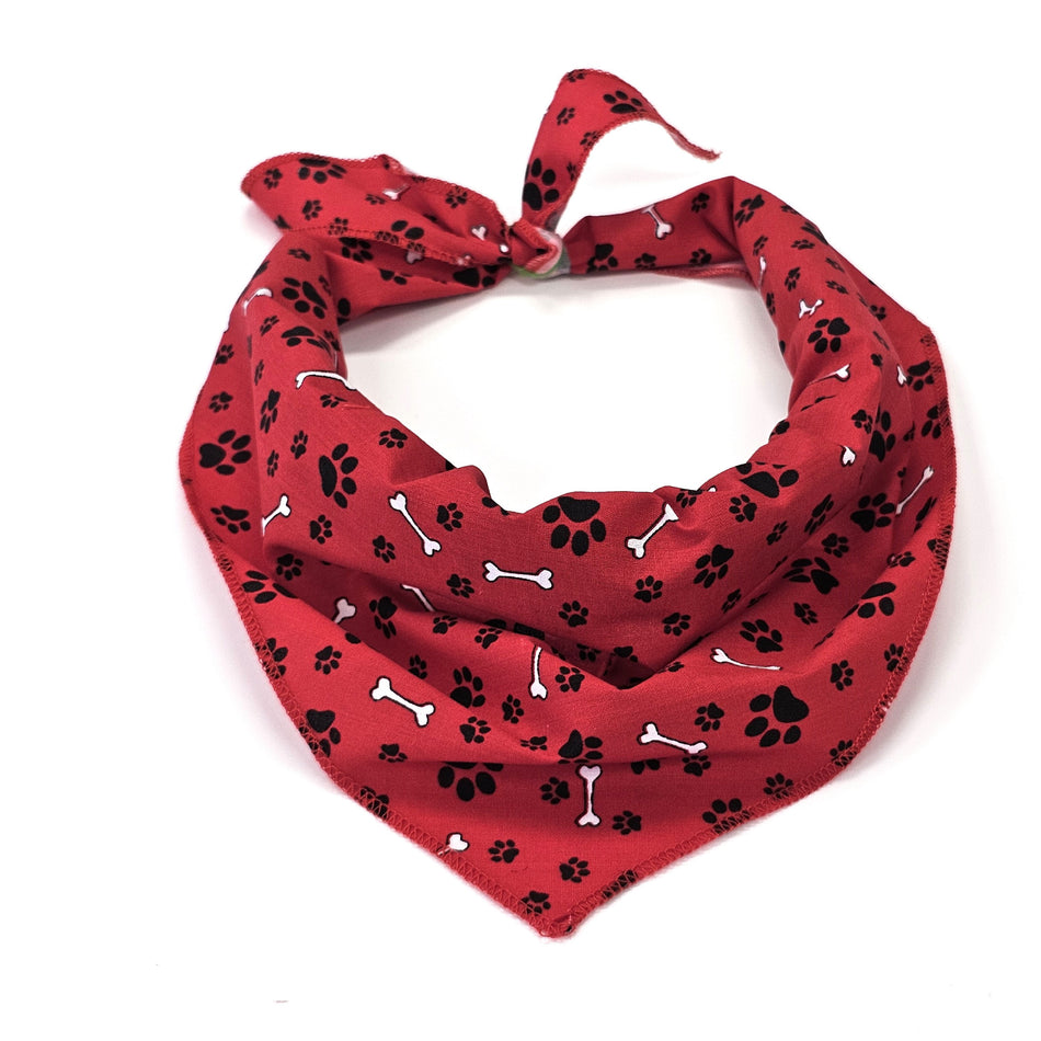 Paws & Bones Tie-On Triangle Dog Bandana | Premium V-Neck Pet Bandana for Grooming, Style & Fashion S3056