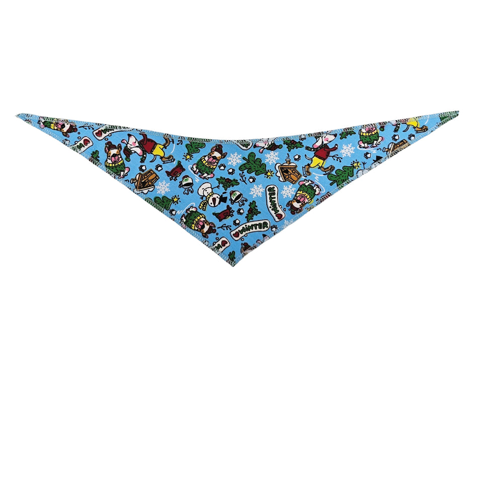 Christmas/Winter Tie-On Triangle Dog Bandana | Premium V-Neck Pet Bandana for Grooming, Style & Fashion S3058