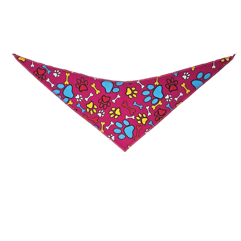 Paws & Bones Tie-On Triangle Dog Bandana | Premium V-Neck Pet Bandana for Grooming, Style & Fashion S3065