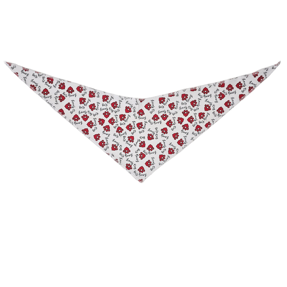 Valetine's Day_Paws & Bones Tie-On Triangle Dog Bandana | Premium V-Neck Pet Bandana for Grooming, Style & Fashion S3076