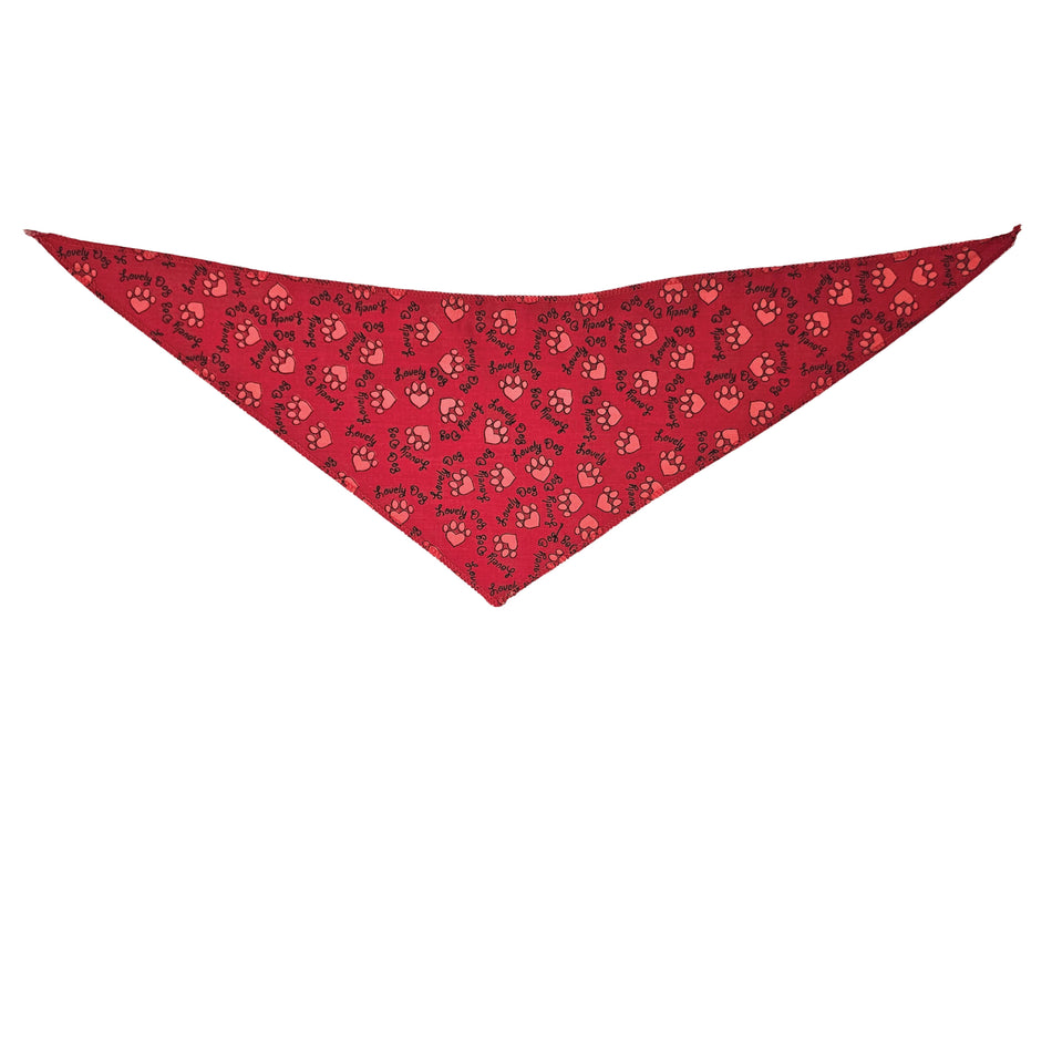 Valetine's Day_Paws & Bones Tie-On Triangle Dog Bandana | Premium V-Neck Pet Bandana for Grooming, Style & Fashion S3080