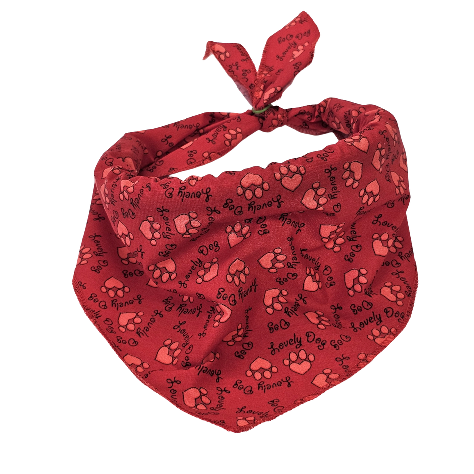 Valetine's Day_Paws & Bones Tie-On Triangle Dog Bandana | Premium V-Neck Pet Bandana for Grooming, Style & Fashion S3080