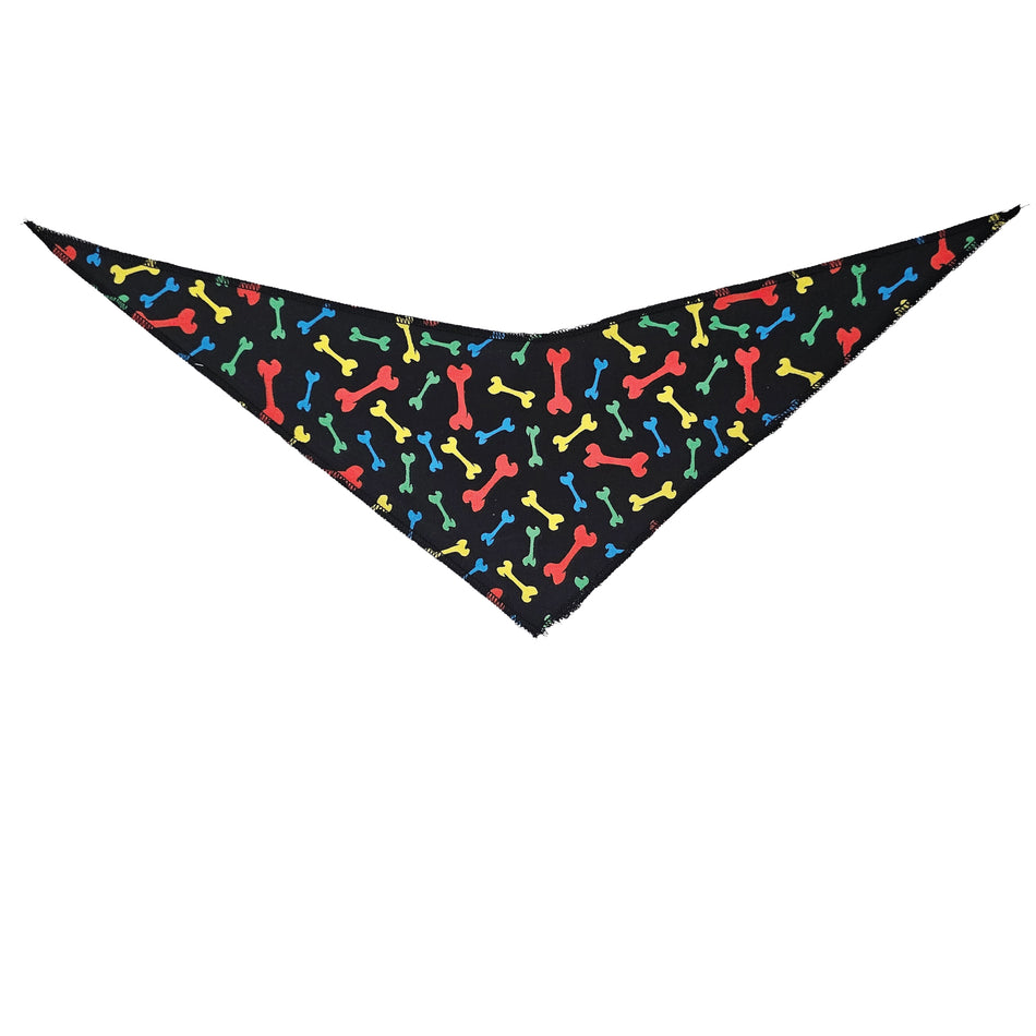 Paws & Bones Tie-On Triangle Dog Bandana | Premium V-Neck Pet Bandana for Grooming, Style & Fashion S3089