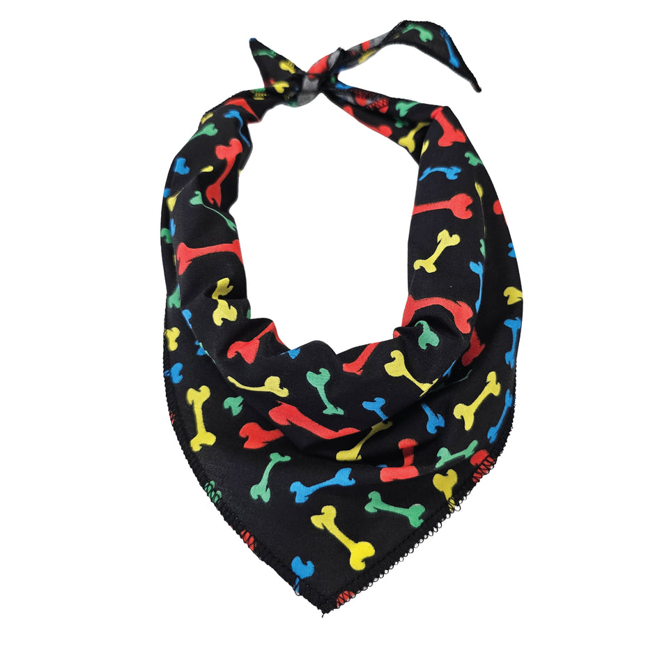 Paws & Bones Tie-On Triangle Dog Bandana | Premium V-Neck Pet Bandana for Grooming, Style & Fashion S3089