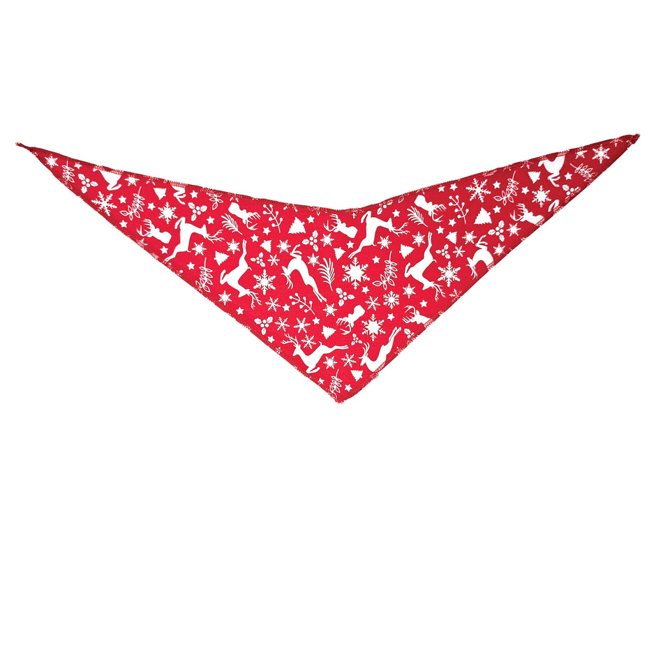 Christmas/Winter Tie-On Triangle Dog Bandana | Premium V-Neck Pet Bandana for Grooming, Style & Fashion S3099