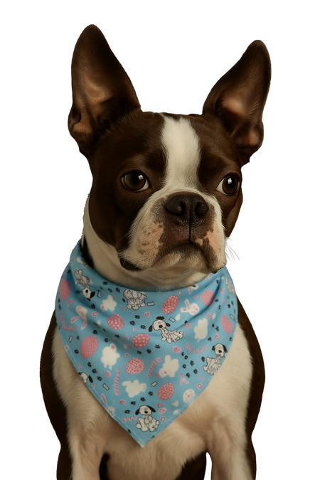 S3227 Easter Bunny & Chick Doggie Bandana, Blue