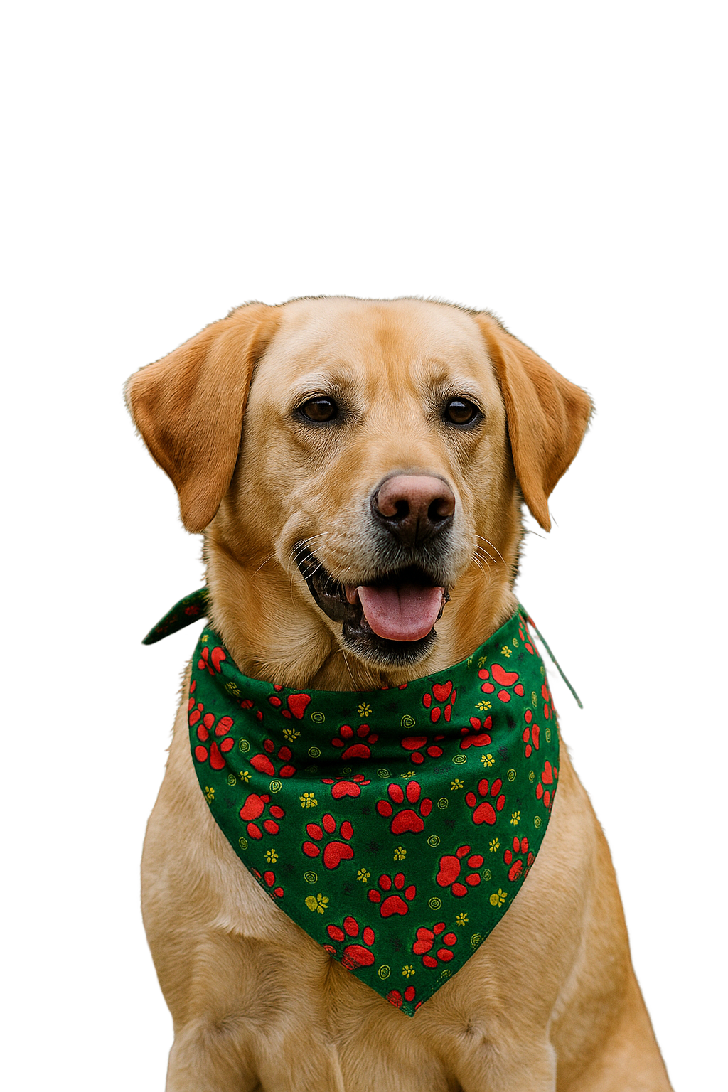 S3078 Color Pawprints Bandana, Green
