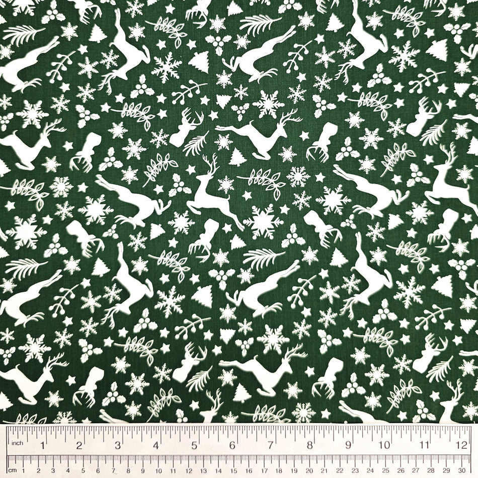 Christmas / Winter Dog Bandana Fabric by the Yard | Poly Cotton Blend Craft Fabric for Sewing, Quilting & Grooming Bandanas | Pre-Cut Available F7010