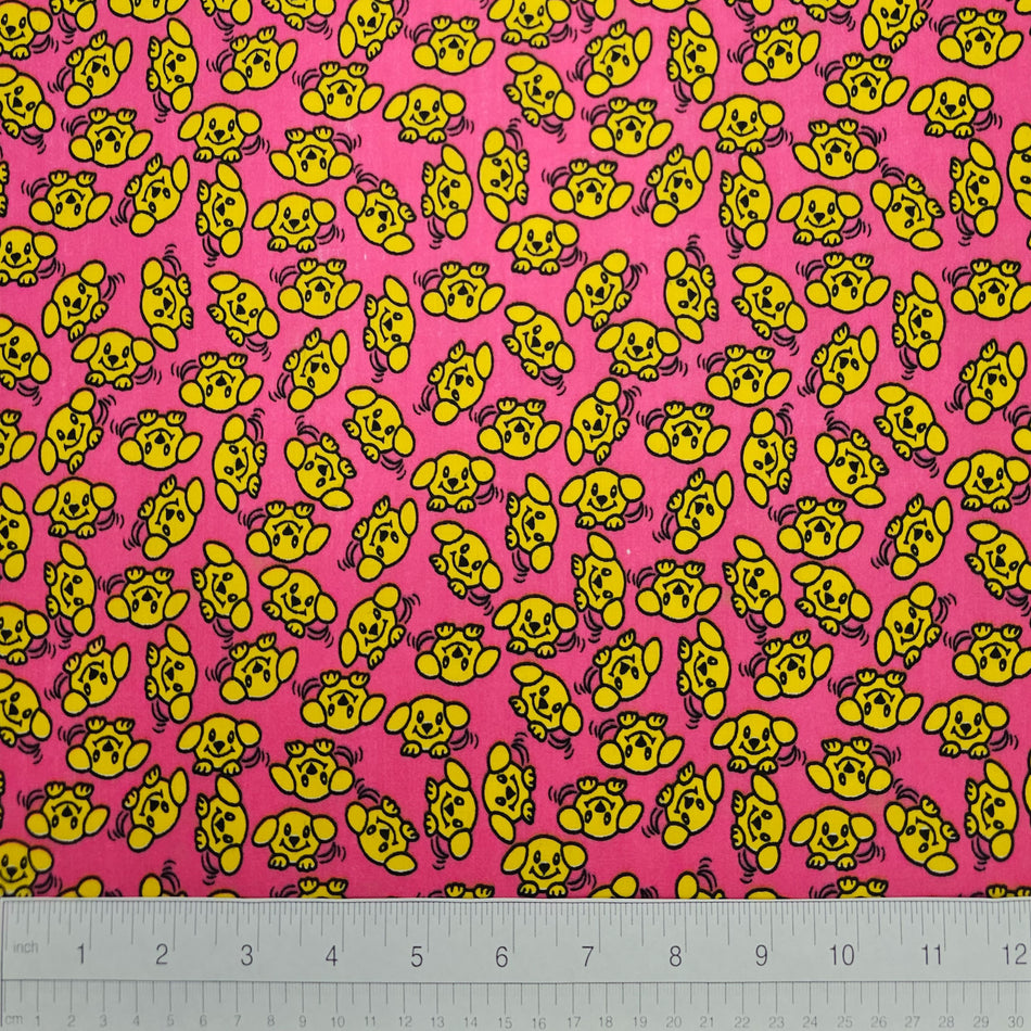Doggie Dog Bandana Fabric by the Yard | Poly Cotton Blend Craft Fabric for Sewing, Quilting & Grooming Bandanas | Pre-Cut Available F7104