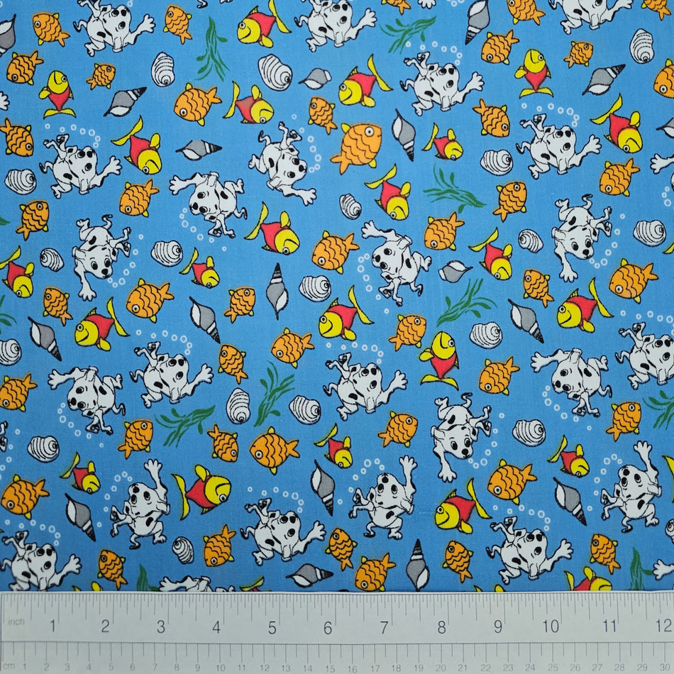 Spring / Summer Dog Bandana Fabric by the Yard | Poly Cotton Blend Craft Fabric for Sewing, Quilting & Grooming Bandanas | Pre-Cut Available F7107