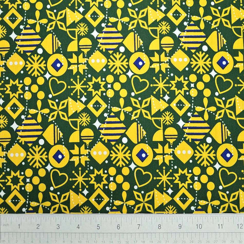 Christmas / Winter Dog Bandana Fabric by the Yard | Poly Cotton Blend Craft Fabric for Sewing, Quilting & Grooming Bandanas | Pre-Cut Available F7109