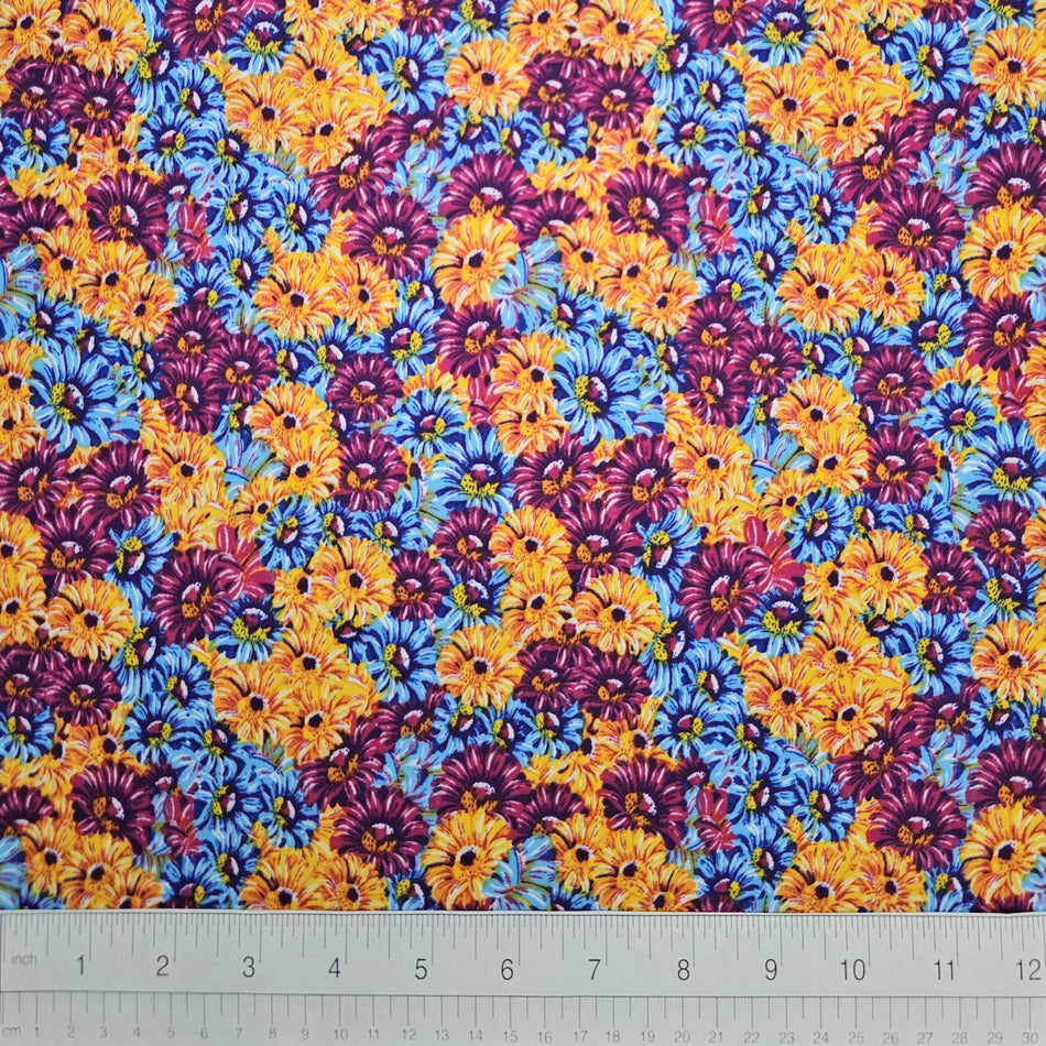 Spring / Summer Dog Bandana Fabric by the Yard | Poly Cotton Blend Craft Fabric for Sewing, Quilting & Grooming Bandanas | Pre-Cut Available F7110
