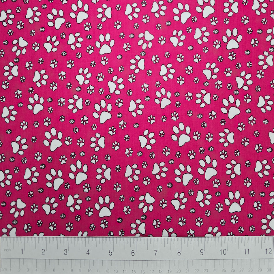 Paws N' Bones Dog Bandana Fabric by the Yard | Poly Cotton Blend Craft Fabric for Sewing, Quilting & Grooming Bandanas | Pre-Cut Available F7111