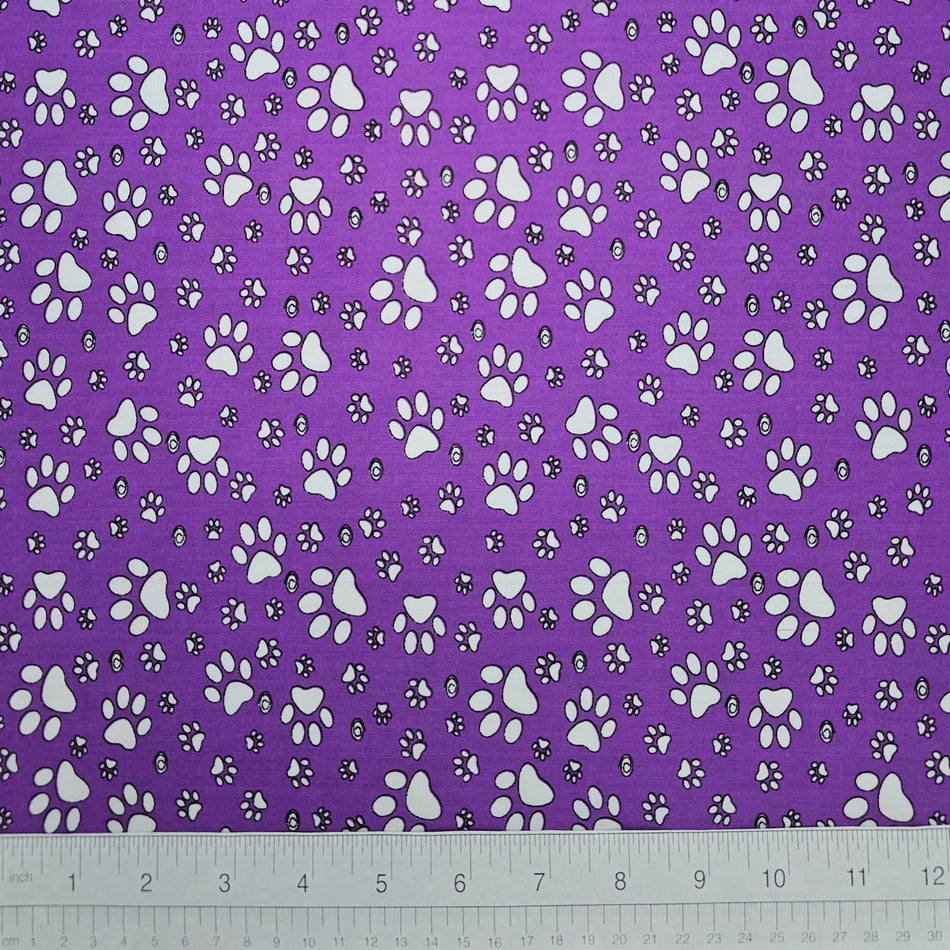 Paws N' Bones Dog Bandana Fabric by the Yard | Poly Cotton Blend Craft Fabric for Sewing, Quilting & Grooming Bandanas | Pre-Cut Available F7114