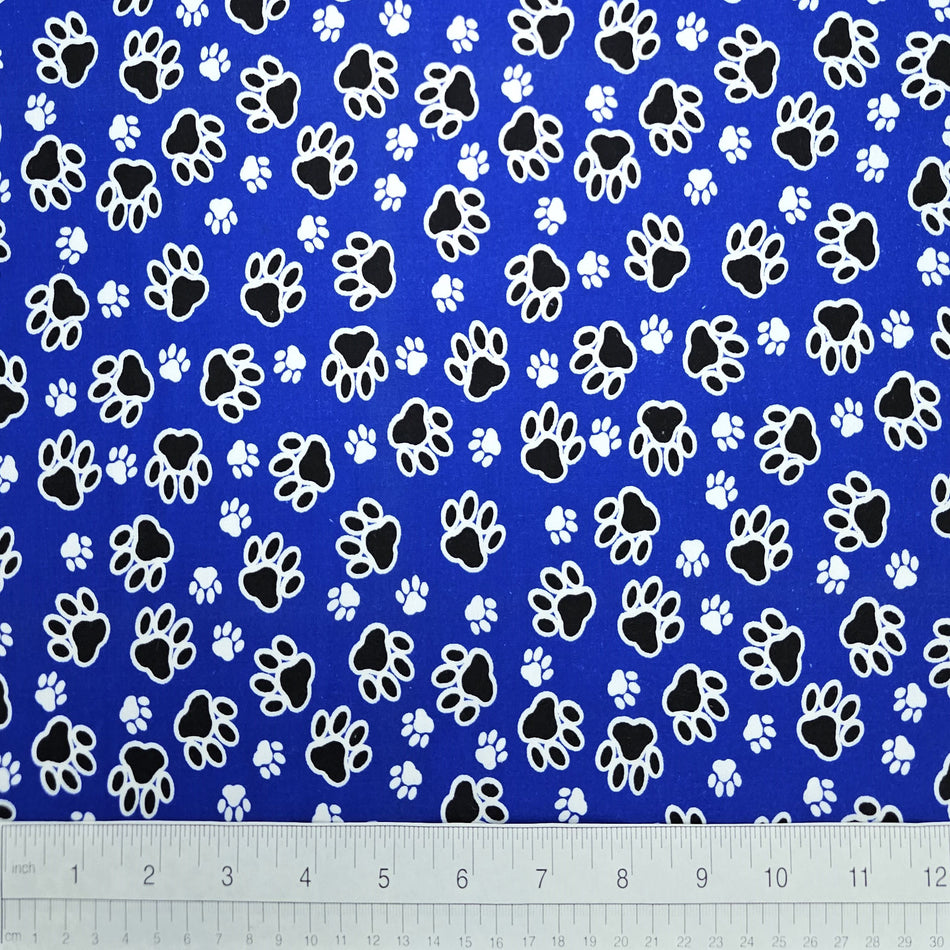 Paws N' Bones Dog Bandana Fabric by the Yard | Poly Cotton Blend Craft Fabric for Sewing, Quilting & Grooming Bandanas | Pre-Cut Available F7117