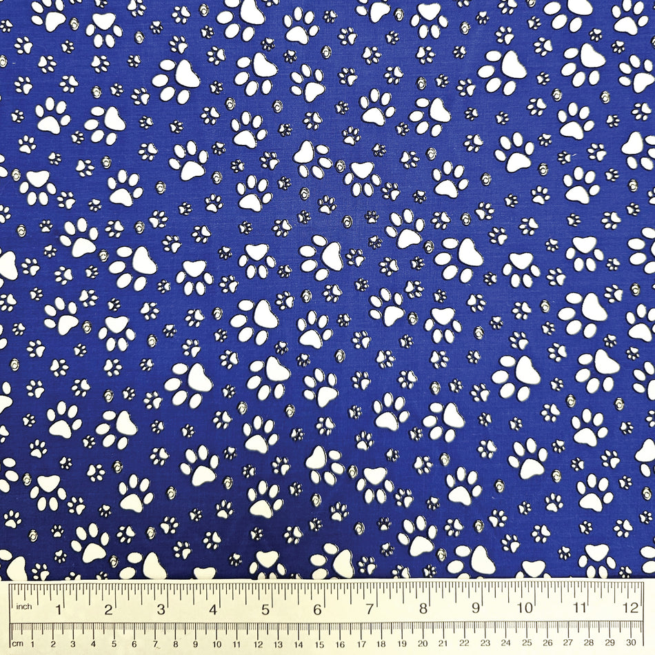Paws N' Bones Dog Bandana Fabric by the Yard | Poly Cotton Blend Craft Fabric for Sewing, Quilting & Grooming Bandanas | Pre-Cut Available F7012